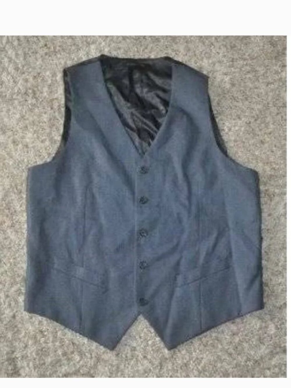 Axist Mens Suit Vest Gray Mens L Plaid Pin Stripe Tailored Dress Formal 5 Button